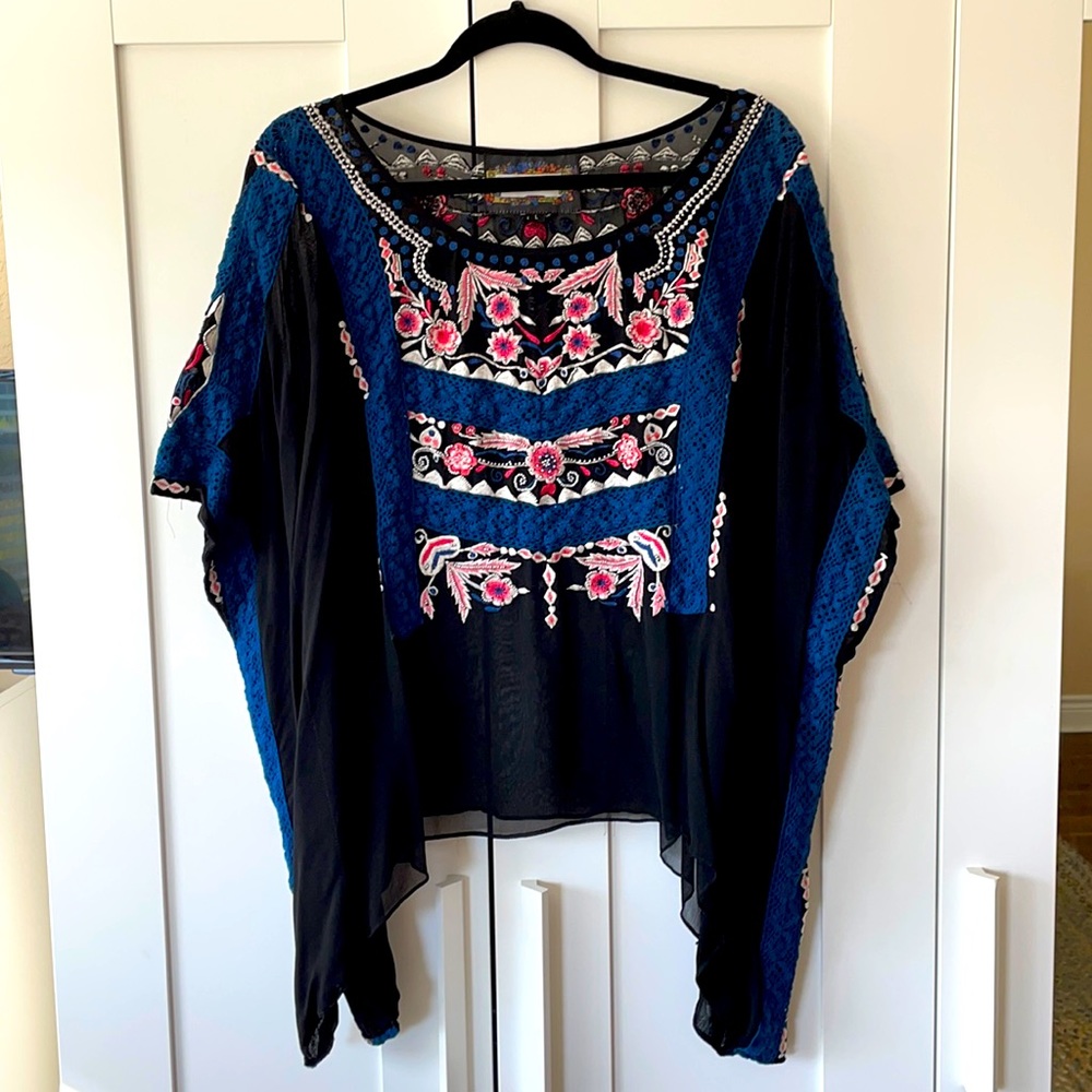 Embroidered and beaded blouse